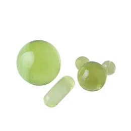 Glass Terp Slurper Marble Pill Set、Green Gem Peem Pealls Pills Varkes with Dab Tool Smokingアクセサリークォーツバンガーネイルガラス水ボン