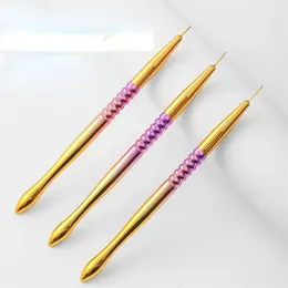 Three Sets of Electroplated Color Abacus Beads Nail Drawing Pen Painting Flower Drawing Pen Drawing Pen Set