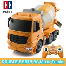 DOUBLE E E578 RC Trucks 126 Toys Vehicles Cement Mixer Truck Engineering Construction Eletric for Boys Gifts 240508