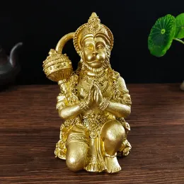Sculture statue golden hanuman statue scultura grande resina ornamenti indù scimmia dio buddha statue figurine decorazioni per la casa doni fortunati