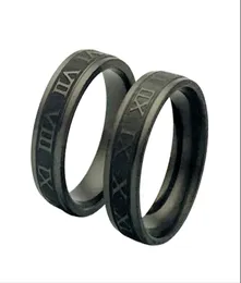 whole 36pcs New style black Roman numberals band rings mix stainless steel fashion charm men women party gift jewelry3669842
