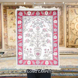 Carpets 46x61cm Vase Pattern Area Rugs Handmade Bedroom Silk (YJH117AB)