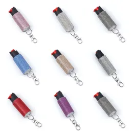 Self-Retection-Schlüsselschiffer Zubehör Schlüsselketten Frau Designer kontinuierliche Presse Selbstverteidigung Schlüsselbund Mode Frauen Diamond Spray Beutel Keyrings Anhänger 02