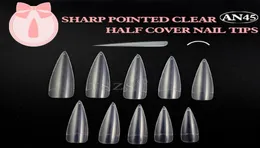 Whole1bags Lot 500st i en påse Clear Stiletto False Nail Tips Sharp Ending Acrylic Nail Art Tips5114911