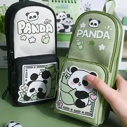 Sechs-Layer 11 Taschen Stiftbeutel große Kapazität Schoolbag Bleistift Hülle Panda/Astronaut wasserdichte Schreibwarenorganisator