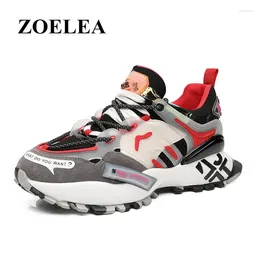 Fitness Shoes ZOELEA Colorful Men's Sneakers Mesh Dad Mixed Color Breathable Lovers Chunky Fashion Trainers Street Style Male Footwear