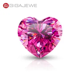 Gigajewe Pink Color Heart Cut VVS1 Moissanite Diamond 034ct لصنع المجوهرات 5867382