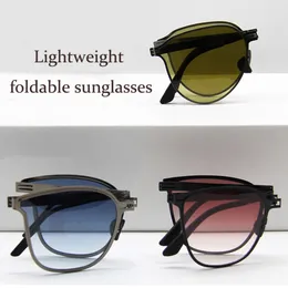 New metal folding for women's sun UV protection mesh red fashionable and trendy sunglasses