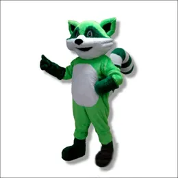 2024 Customization green Raccoon Mascot Costume Performance Fun Outfit Suit Birthday Party Halloween Outdoor Outfit Suit Festival Dress Adult Size