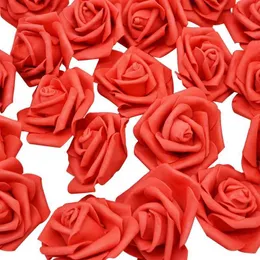 Decorative Flowers Wreaths 30pcs 6cm Artificial Foam Rose Flower Heads For Home Wedding Party Decoration Cheap Fake Flower DIY Wreath Handmade Accessories