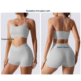 Lu Align Set Seamless Sets Suspender Bra High StrengthSports Fiess Shorts Quick Dry Breseable Runing Yoga Suit Lemon LL Gym Sport Runni