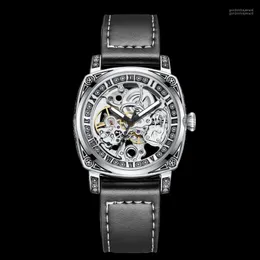 Avanços de pulso Top requintado de escultura mecânica Menic Men steampunk Skeleton Automatic Auto-Wind Winds Sport Sport 192h