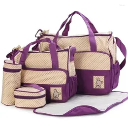 Shoulder Bags 5Pcs/set Diaper Bag Suits For Mom Baby Bottle Holder Mummy Cart Pram Nappy Stroller Maternity Trolley Sets