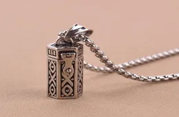 Titanium Vintage Ash Box Pendant Jewelry Pet Urn Cremation Memorial Keepsake Openable Put In Ashes Holder Capsule Chain Necklace1566893