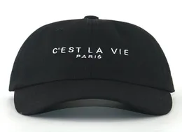 Lettere ricamo C'est Vie Paris Cap Hat 100% Cotton Pure Bck Fashion Baseball Caps Women Hip Hop Dad Hats Men Sport Cap 2203093229149