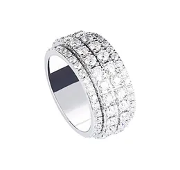 Ringos de cluster Moissanite Ring Men039S Platinum Diamond European e American Shiny Luxury Starry Running Finger Jóias7137749