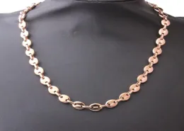 7911mm 316L Stainless Steel Rose Gold Color Jewelry Coffee Bean Beads Chain Mens Womens Necklace Or Bracelet Chains6639324