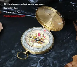 Pocket Compass Turing Camping Watch Style Retro Mini Camping Turing Compasess Vintage Brass Noctilucent7205739