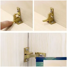 Other Door Hardware 2Pc Brass Bird Hasps Spring Window Buckle Latch Security Lock Gold For Cupboard Silent Hooks China Style Furnitu Dhkv1