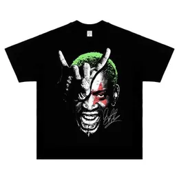 Herr t-shirts 2023 sommarmode dennis rodman toppar ts masken strtwear vintage t shirt basket stjärna tryckt hip hop t-shirts man t240506