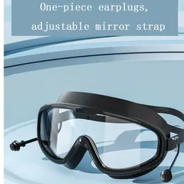 Kortsiktiga badglasögon dykglasögon Vit och svart vuxen simningsutrustning Vattentät och dimmigt fashionabelt och bredt synfält 240506