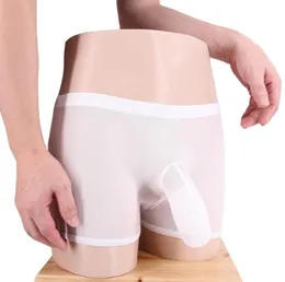 Die sexy Herren transparenten Netz Dessous Boxer Penis Schwanz Unterwäsche mit Elefantenbullen schwarz weiße Farbe für Mann Gay Y2004149724205