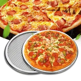 NEW Pizza Baking Tray Multipurpose Food Grade Aluminum Alloy Round Baking Mesh Pan for Homefor Aluminum Baking Mesh Pan