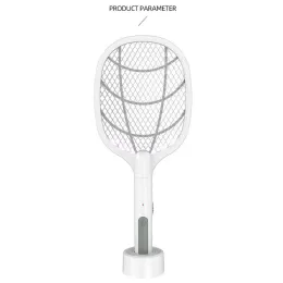 Zappers Electric Mosquito Killer 2 in 1 in 1 with Base Holder Fly Swatter Trap Handheld 3000V USB 충전식 전기 모기 Swatter