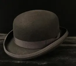 4 boyut 100 yün kadın039s Men039s Siyah Bowler Hat Gentleman CrusableTraditional Billycock Damat Hats8261596