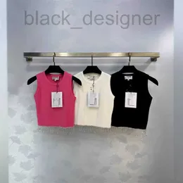 Kadın Tankları Camis Designer 2024 Erken Bahar Yeni Cha Moda Stili Havalı Endüstri Su Elmas Boncuk Zincir Püskül Dekoratif Örme Tank Top Tytq