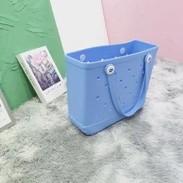 Designer Bogg Bag Basket Bag Leisure Rainbow Storage Påsar med handtagsarrangör Washable Silicone Eva Mommy Bag Holiday Jelly Color Picnic He04 A H4