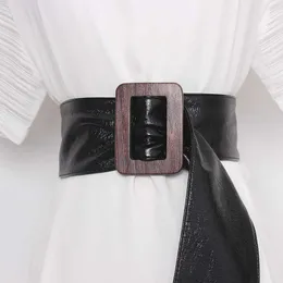 Pin olmayan toka ayarlanabilir bel kemeri kadınlar siyah yumuşak patent geniş korse kayış geniş bel kemeri Cinturon Mujer 2020 Q0624 250C