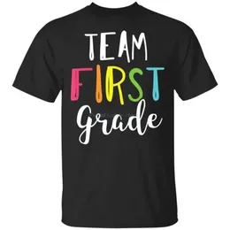 T-shirt maschile Team 1a insegnante di prima elementare T-shirt a scuola Black- per uomo-donna Women Birthday Gift Shirt Y240509