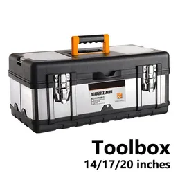 Cassetta degli attrezzi professionale 14/17/20 pollici Toolbox elettrici per gestori di strumenti hardware portatile a doppio livello 240506
