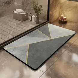 Teppich Super Sauging Badezimmer Matte Kiesel Schlamm Badezimmer Teppich Schnell trocknende Wohnzimmer Bodenmatte Gummi Anti -Schlupfboden einfache Küchen Teppich WX WX