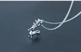 925 gioielli con oro bianco in oro bianco in argento sterling Simple Statues Deer Designs Collana per renne per animali per animali da regalo 6104711