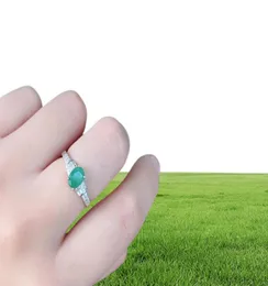 Küme Yüzük Madencilik Alanı Doğal Emerald Ring 925 STERLING Silver Women039s Highend Renkli Mücevher1946443