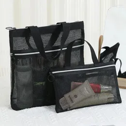 Storage Bags Organizer Case Square Bag Wash Pouch Makeup Mesh Cosmetic Shower Handbag Transparent Toiletry