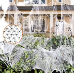 20G Halloween Scary Party Decor Stretchy Spider Web Cobweb Cotton Horror Halloween Decoration for Bar Haunted House Scene Props6462435