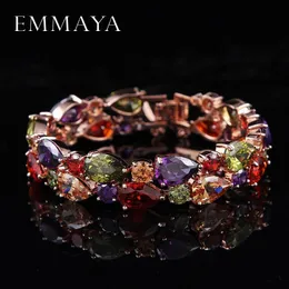 Emmaya Factory Price Mona Lisa Multicolor Cubic Zircon Bracetes Bangles Luxury Wedding for Women Crystal Jewelry 240423