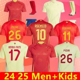 23 24 25 Spains Soccer Jerseys Euro Cup Pedri Lamine Yamal Pino Merino Rodrigo Sergio M.asensio Ferran Men Kids and Hermoso Redondo Caldentey 2024 2025 Football Shirt