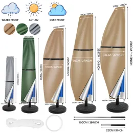 Gear Umbrella Covers with Rod & Pull Ring Outdoor Umbrellas Patio Umbrella Cover Waterproof Windproof AntiUV Garden Parasol Covers