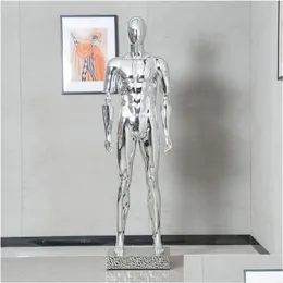 Mannequin Fashion Nice Colorf Electroplated Male Model Customized For Display302E Drop Delivery Jewelry Packaging Display Dhalp