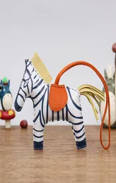 Brand New Zebra Charm Handmade Real Sheep Horse Bag Pendant Top Leather Handbag Ornament Keychains Woman Accessory 2869818