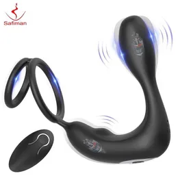 Other Health Beauty Items Safiman Prostate massager anal vibrator male with rooster ring vibrating hip plug suitable for 12 vibration mode wireless Q240508