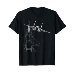 남자 티셔츠 멋진 디자인 F-15 이글 라인 아트 군용 제트 전투기 티셔츠. 여름 면화 짧은 슬리브 O- 넥 남성 티셔츠 새로운 S-3XL D240509
