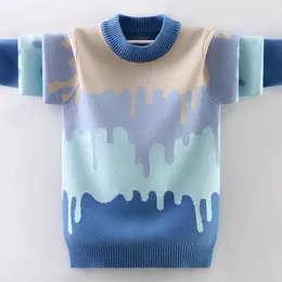 Sets suéter de meninos 3-17t Childrens Spring/verão Jaqueta quente Camuflagem de malha longa de malha de malha o-gola q240508