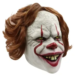 Máscaras It Halloween Scary Cosplay Clown Joker Máscara Decorações de fantasia Huanted House Decoration Props Máscara de látex assustadora