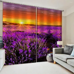 Vorhang Luxus Blackout 3D -Fenstervorhänge für Wohnzimmer Schlafzimmer Vorhänge Cortinas lila