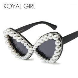 Flicka 2021 Fashion Butterfly Pearl Diamond Solglasögon Kvinnor Vintage Sun Glasses Cat Eye Eyeglasses SS6751 2438